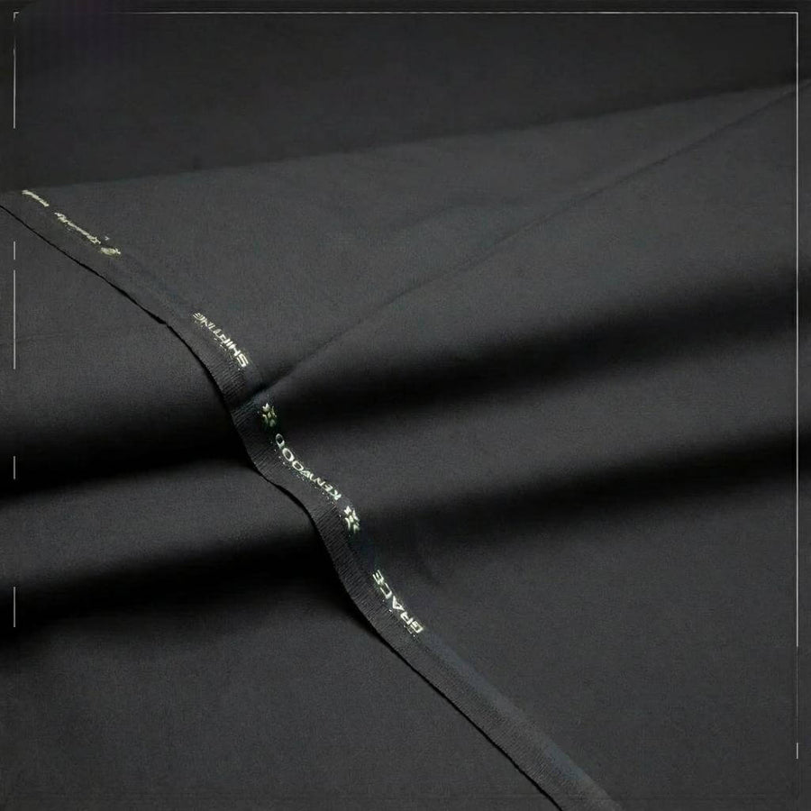 Black Grace Wash & Wear men's fabric close-up with fine details | BinFaiz Black Grace Wash & Wear men's fabric close-up with fine details | BinFaiz